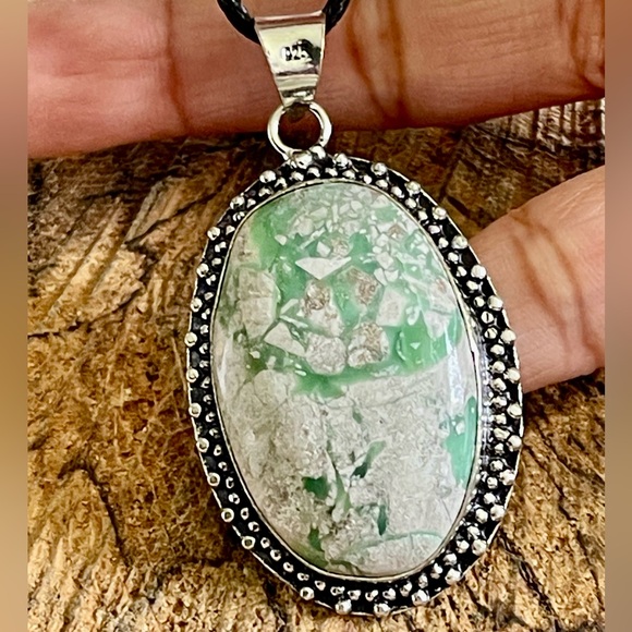 Speckled Variscite- Utahlite Pendant 2" - Picture 2 of 12